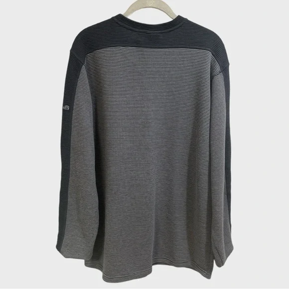 Avalanche 3 Snap Front Gray Blue Striped Thermal Long Sleeve Shirt Siz… - Picture 4 of 9